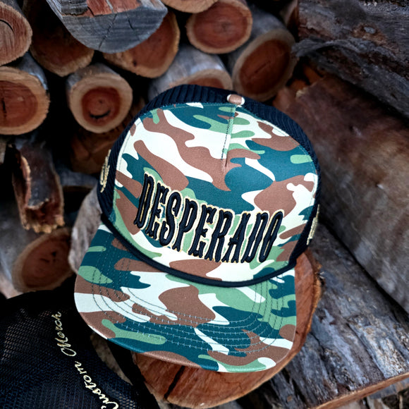 Desperado Trucker Cap Green Camo Flat Brim