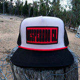 Desperado Trucker Cap Grey & Red Patch Flat Brim