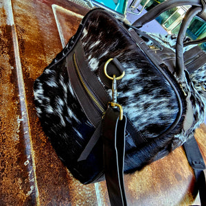 Genuine Cowhide Overnight Travel Bag Brown 2