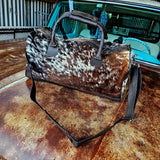 Genuine Cowhide Overnight Travel Bag Brown 1