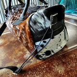 Genuine Cowhide Overnight Travel Bag Brown 1