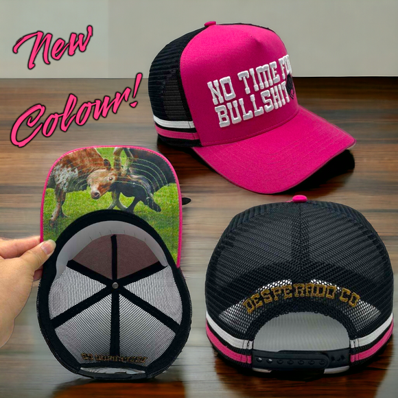 Desperado Trucker Cap No Time For Bullshit Hot Pink