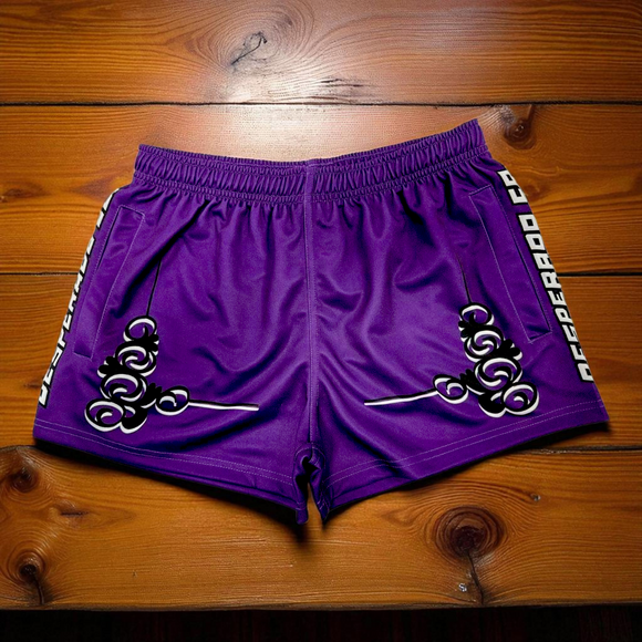 Desperado Co. Purple Scrolls Footy Shorts