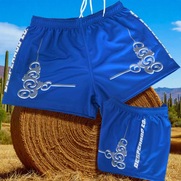 Desperado Co. Blue Scrolls Footy Shorts