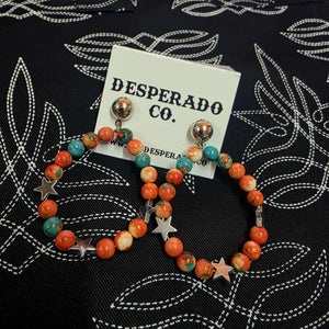 Sunset & Turquoise Star Hoops