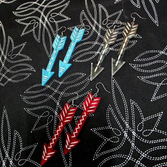 Marble Arrow Hook Earrings