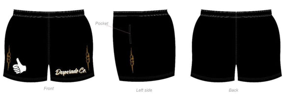 Respect 👍 Black Footy Shorts