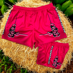 Desperado Co. Hot Pink Scrolls Footy Shorts