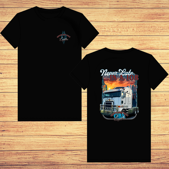 GBL Black Tee Never Late