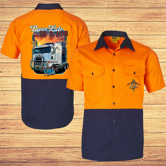 GBL S/S High Vis Work Shirt Never Late