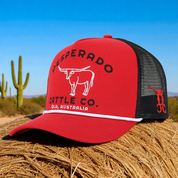 Desperado Trucker Cap Cattle Co. Red Roper