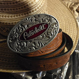 Peterbilt Belt Buckle & Longhorn Leather Belt (2 colours!)