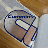 Windscreen Banner Cummins Chrome & Blue