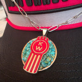 Genuine Turquoise Chip Kenworth Necklace