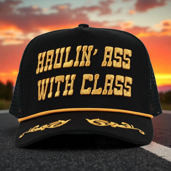Desperado Trucker Cap Haulin' Ass With Class Gold