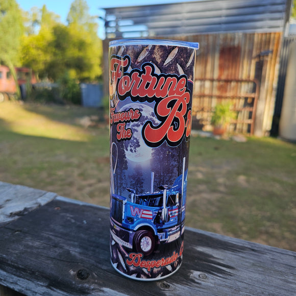 Fortune Favours the Brave 20oz Stainless Tumbler Cup & Straw