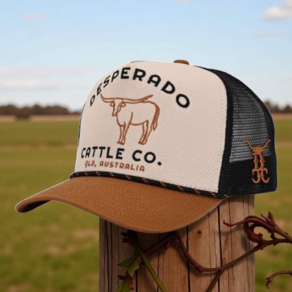 Desperado Trucker Cap Cattle Co. Tan Roper