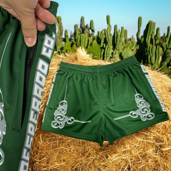 Desperado Co. Green Scrolls Footy Shorts