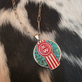 Genuine Turquoise Chip Kenworth Necklace