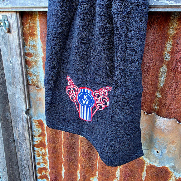 Plush Blue Kenworth Towel, Hand Towel, Mat