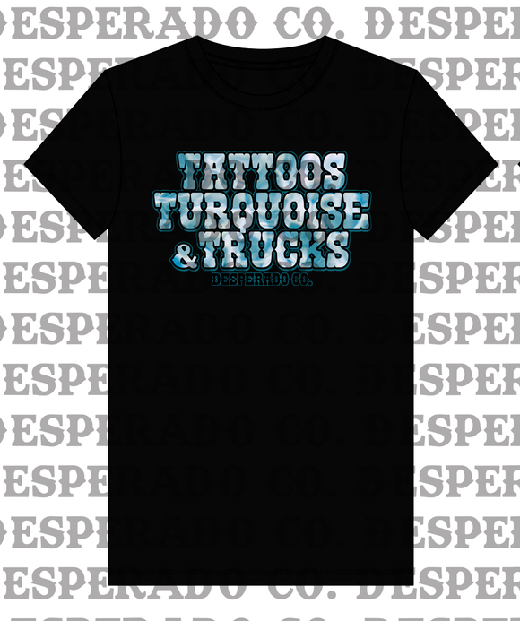 Desperado Co. Ladies Tattoos Turquoise & Trucks Tee