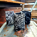 Handmade In Australia Cowhide Stubby Coolers Black Speckle