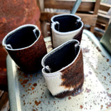 Handmade In Australia Cowhide Stubby Coolers Brown Mix