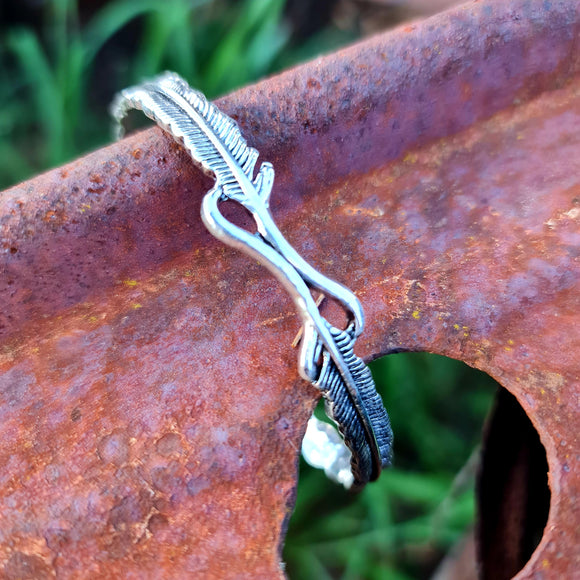 Silver Feather Cuff