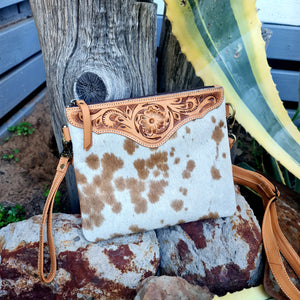 Handmade Aus Cowhide Sling Bag Tan Speckle