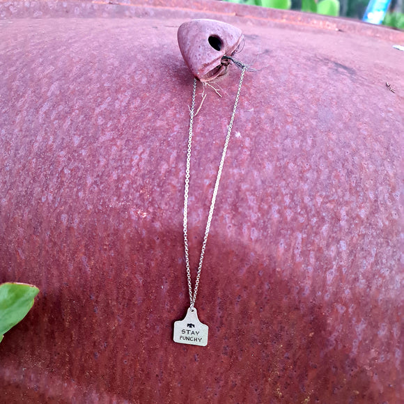 Stay Punchy Cattle Tag Necklace