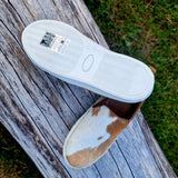 Genuine Leather Cowhide Sneakers Tan & White