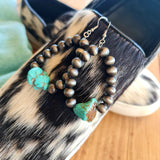 Desperado Natural Turquoise & Navajo Style Pearl Earrings