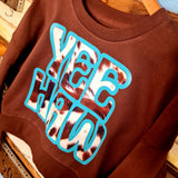 Yee Haw Cropped Brown Cowhide Jumper