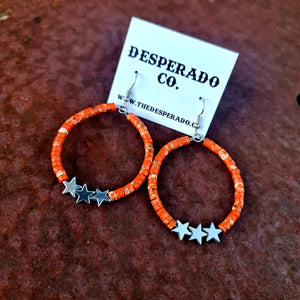 Star Gazer Orange Agate Earrings