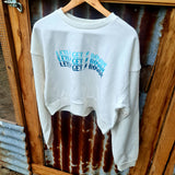 Lets Get Rowdy Cropped Ivory Cowhide Jumper