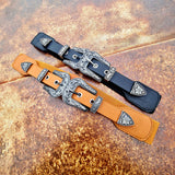 Elastic Double Buckle Western Belt