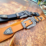 Elastic Double Buckle Western Belt
