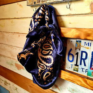 Navy & Gold Paisley Wild Rag