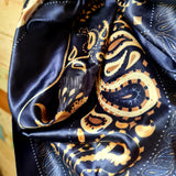 Navy & Gold Paisley Wild Rag