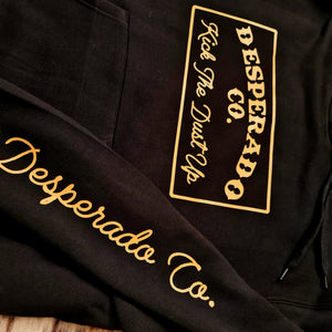 Desperado Black Classic Logo Kick The Dust  Up Hoodie