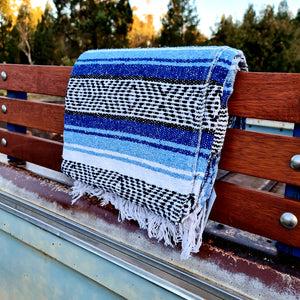 Blue Authentic Mexican Falsa Blanket