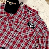 Desperado Co. Roll Up Long Sleeve Red Plaid Button Up