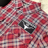 Desperado Co. Roll Up Long Sleeve Red Plaid Button Up