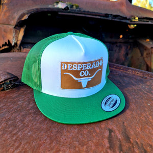 Desperado Co. Flat Trucker Cap White & Green