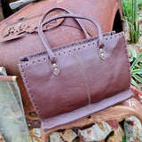 Ranchin' Tooled Brown Cowhide Handbag