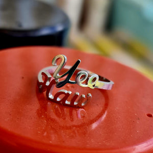 Yee Haw Stainless Ring Adjustable