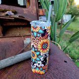 Sunflowers & Gems 20oz Stainless Tumbler Cup & Straw