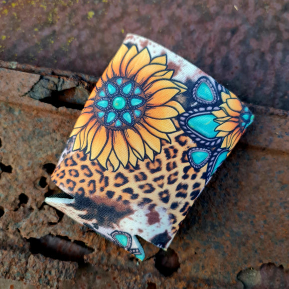 Sunflowers & Gems Can Cooler
