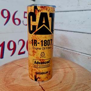 Yellow CAT 20oz Stainless Tumbler Cup & Straw