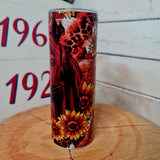 Horse & Sunflowers 20oz Stainless Tumbler Cup & Straw